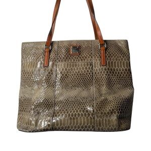 Dooney & Bourke Tan and Brown Textured Tote